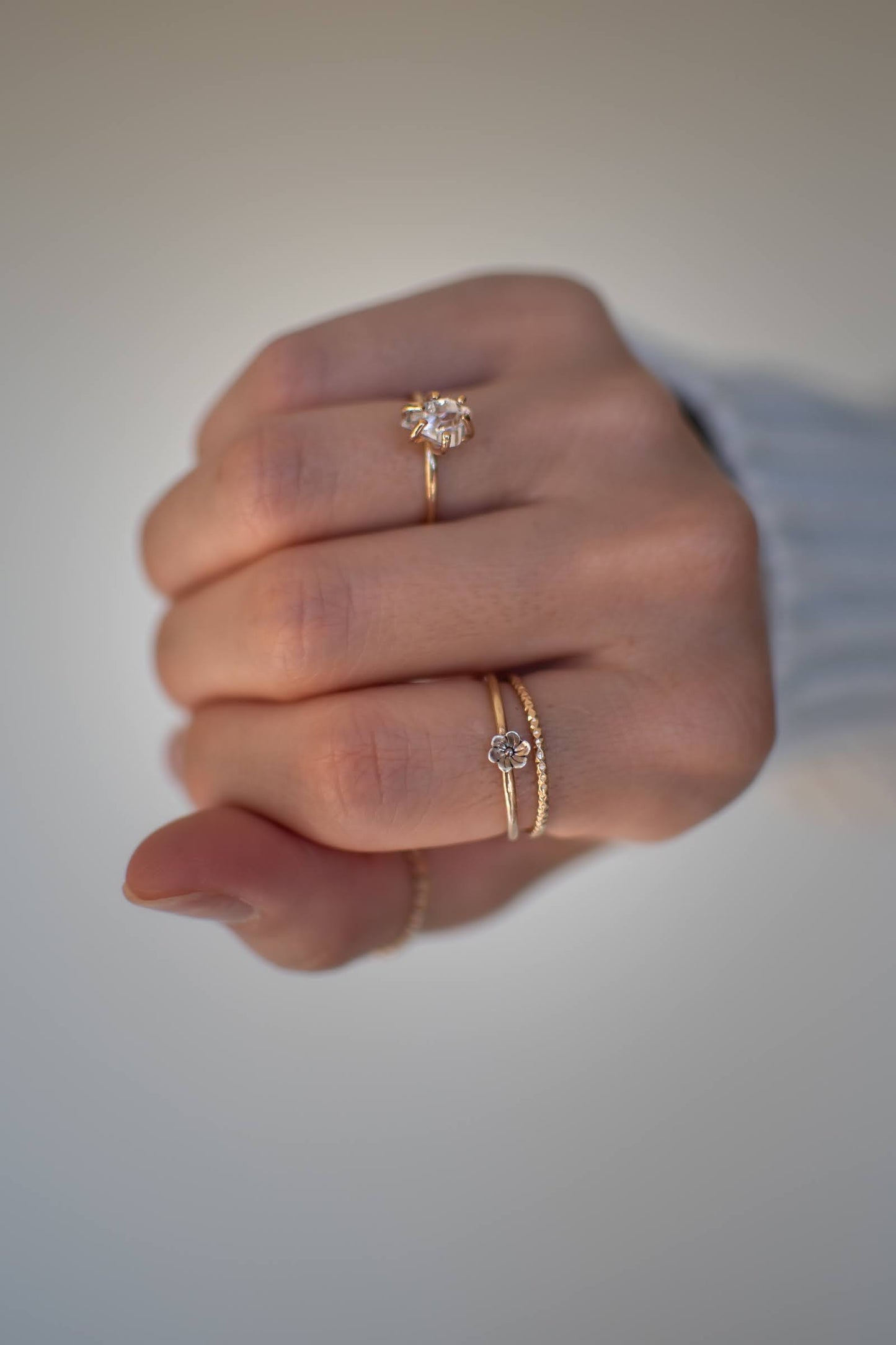 Herkimer Diamond Crystal Ring