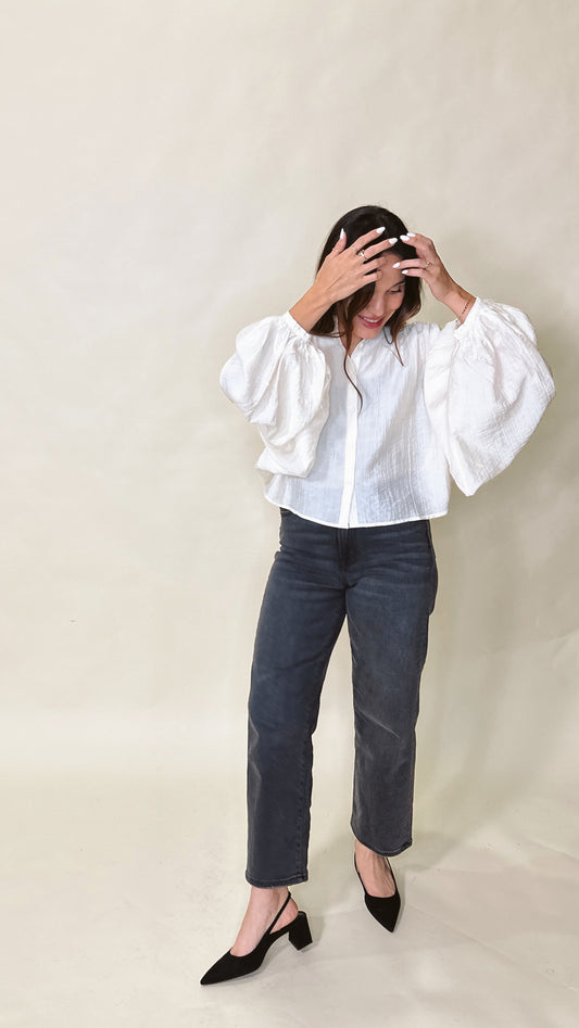 The Ivory Oversized Sleeve Blouse