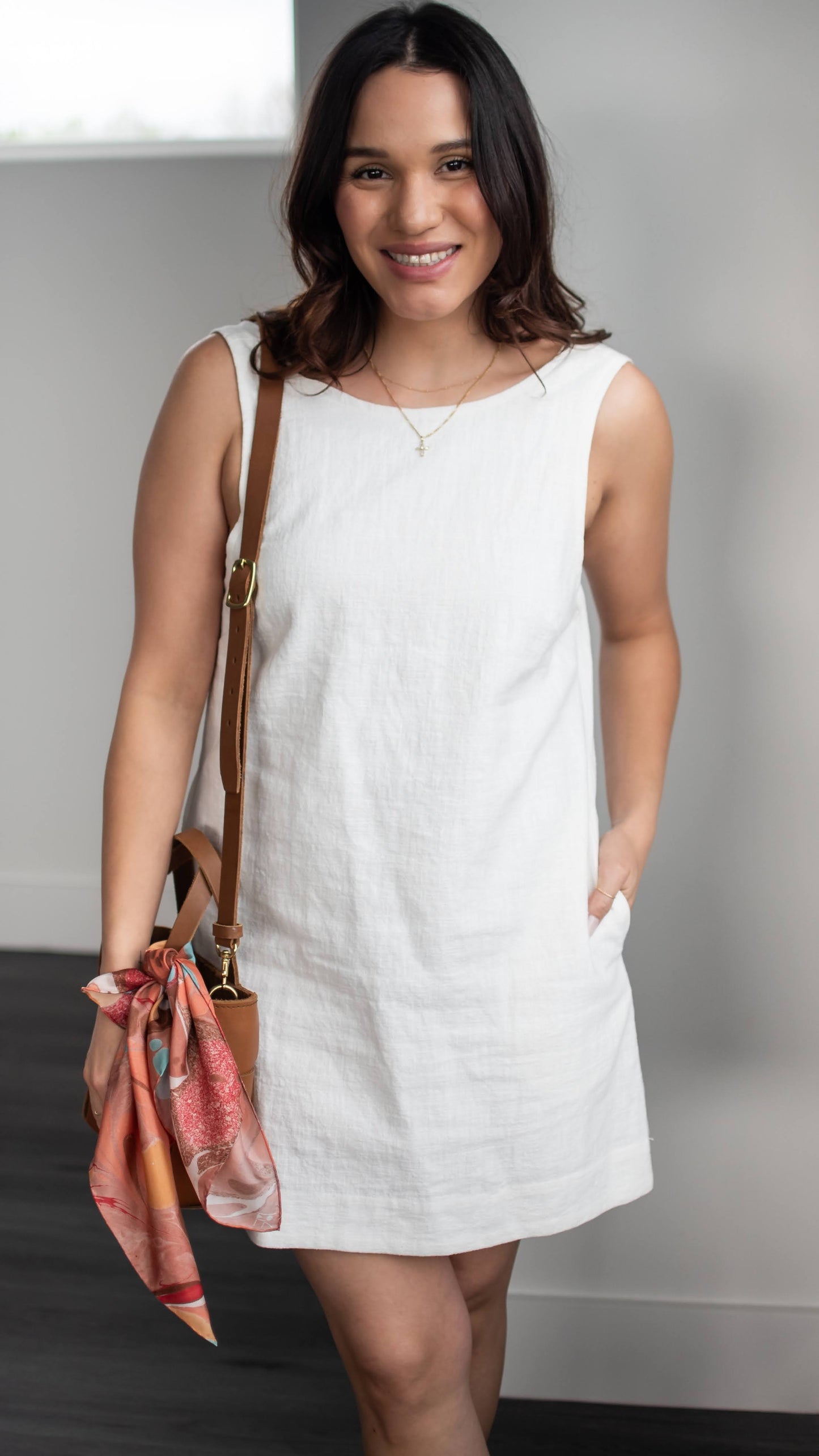 Emily Linen Dress - White