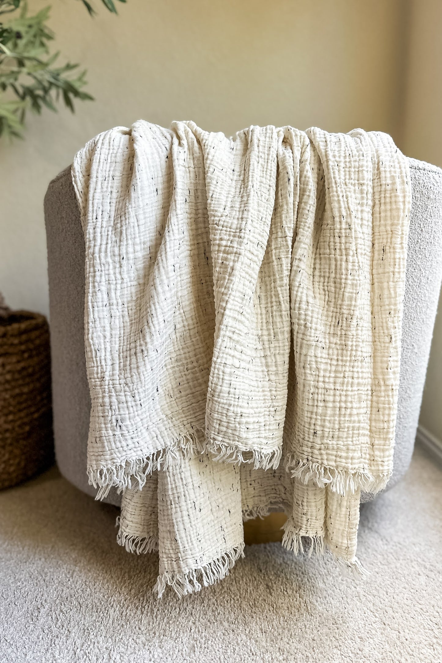 Pebble Turkish Muslin Throw