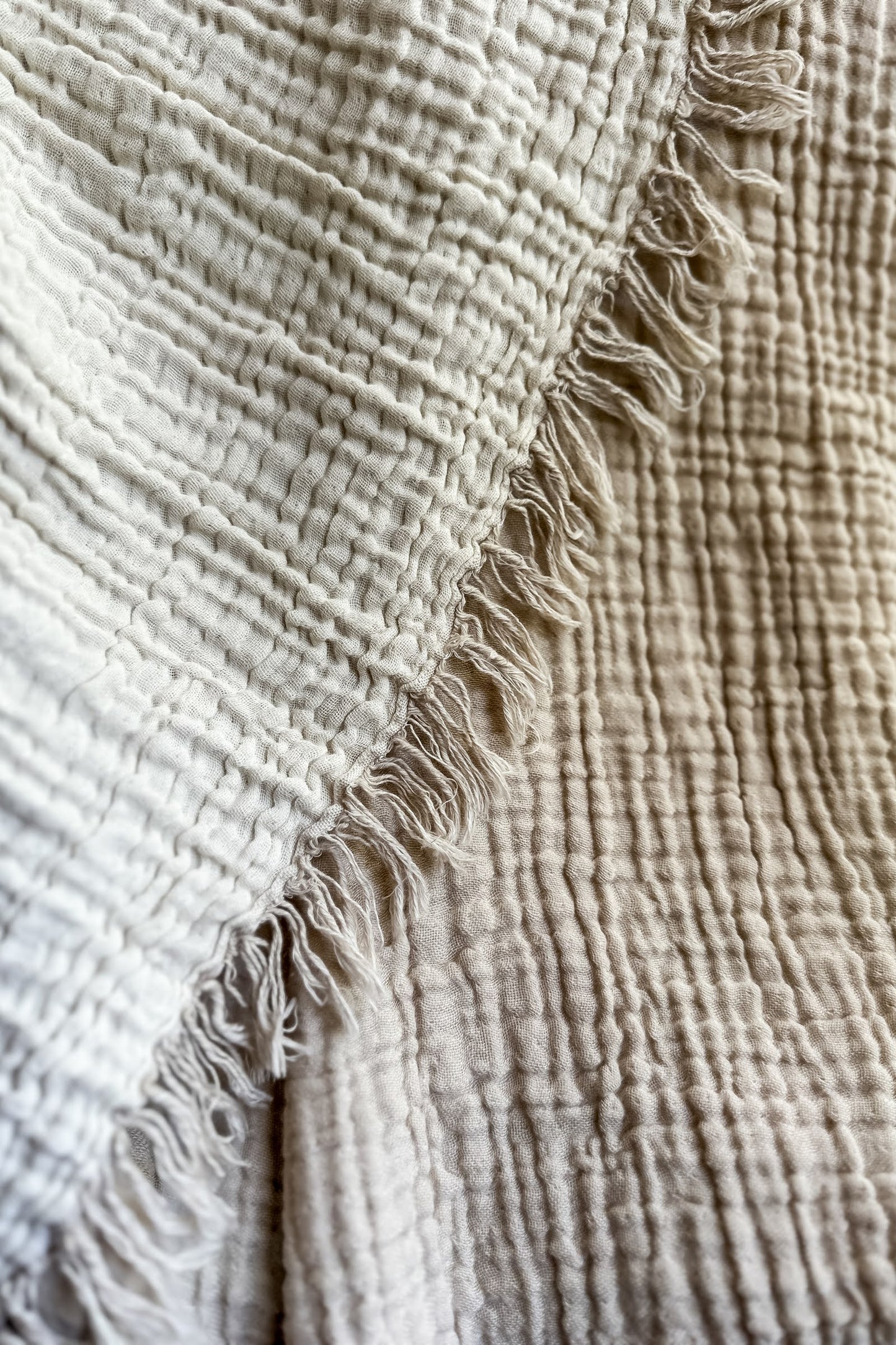 Oat & Cream Turkish Muslin Throw