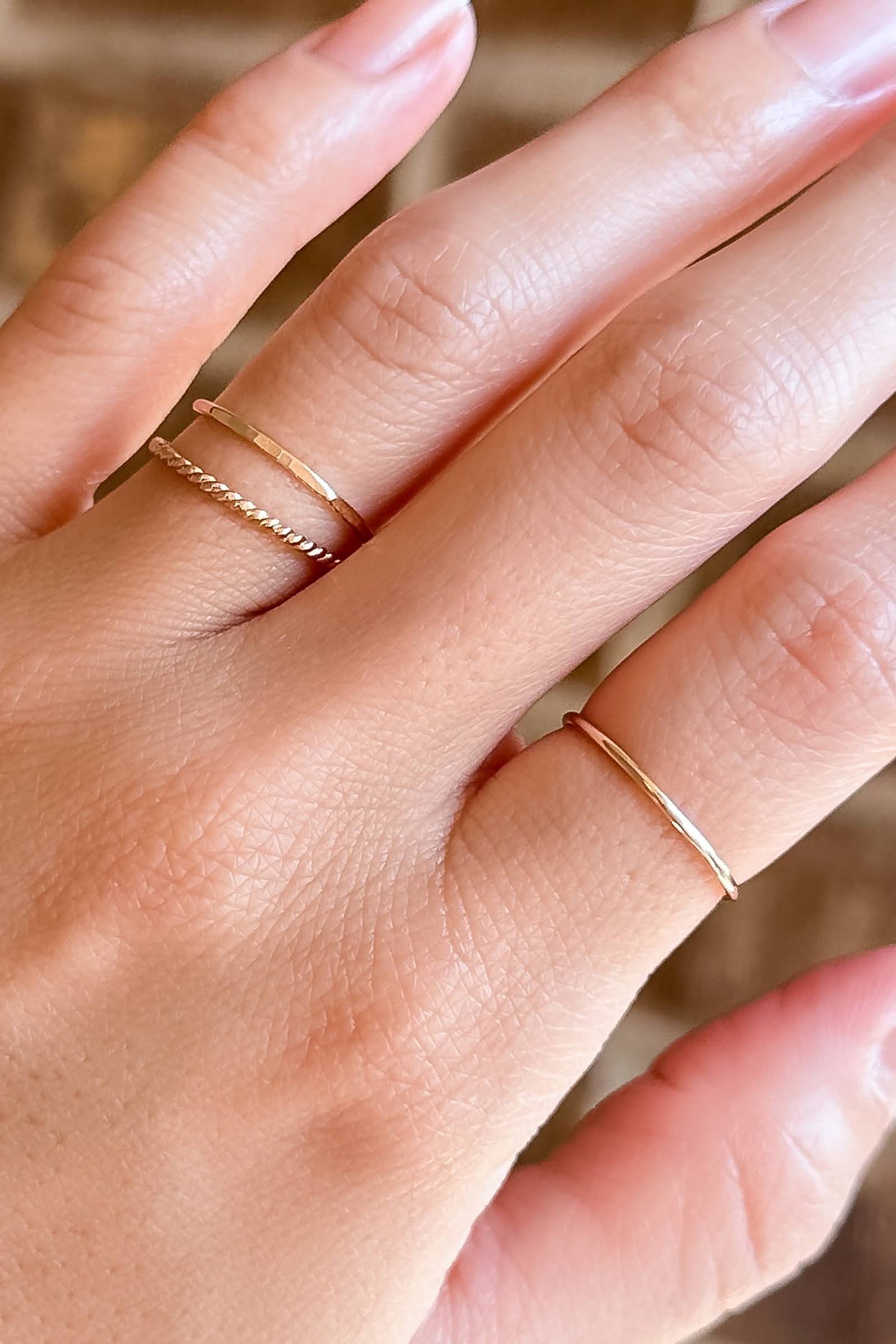 Dainty Hammered Stacker