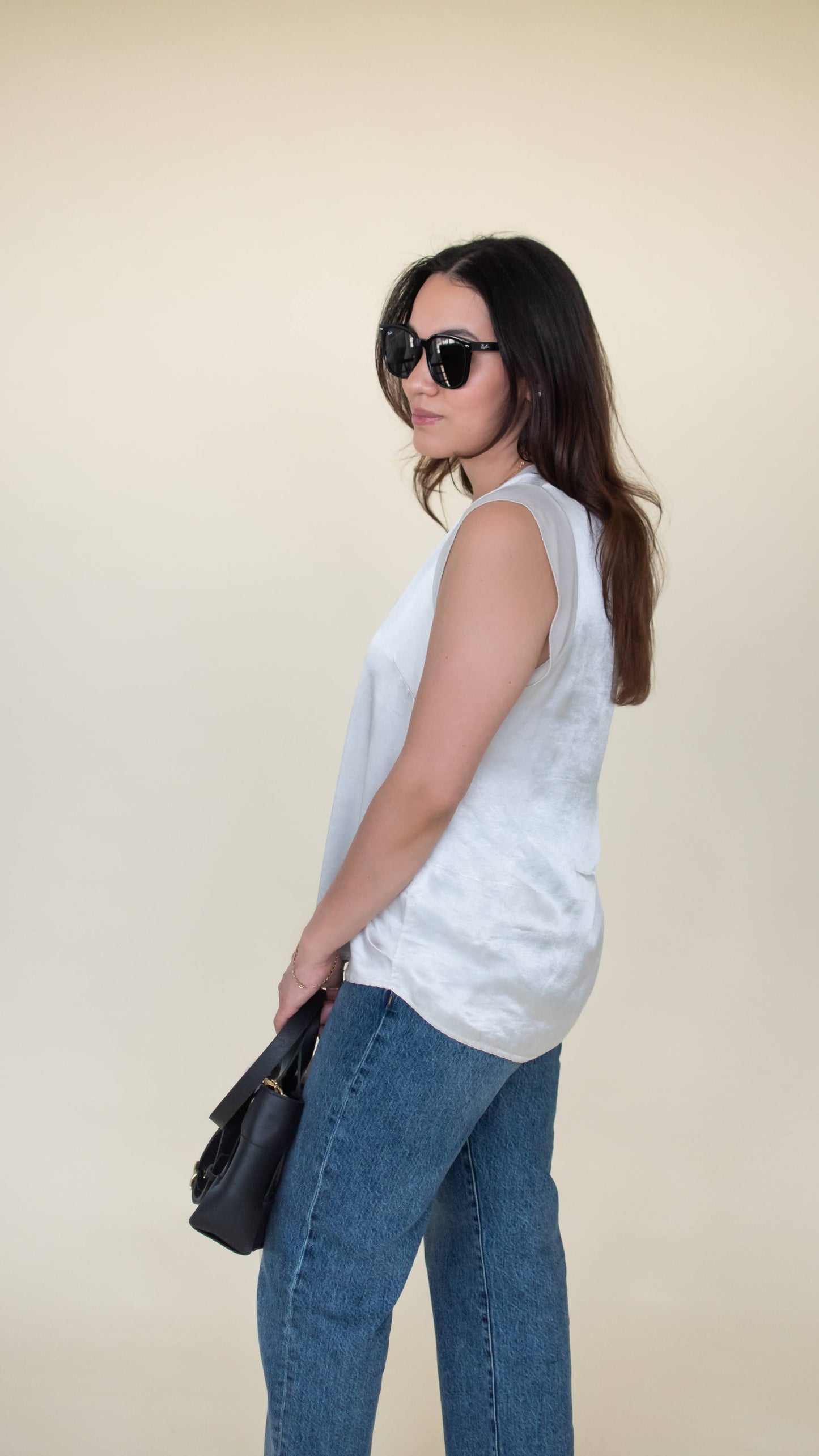 Luxe V-Neck Top - Ivory