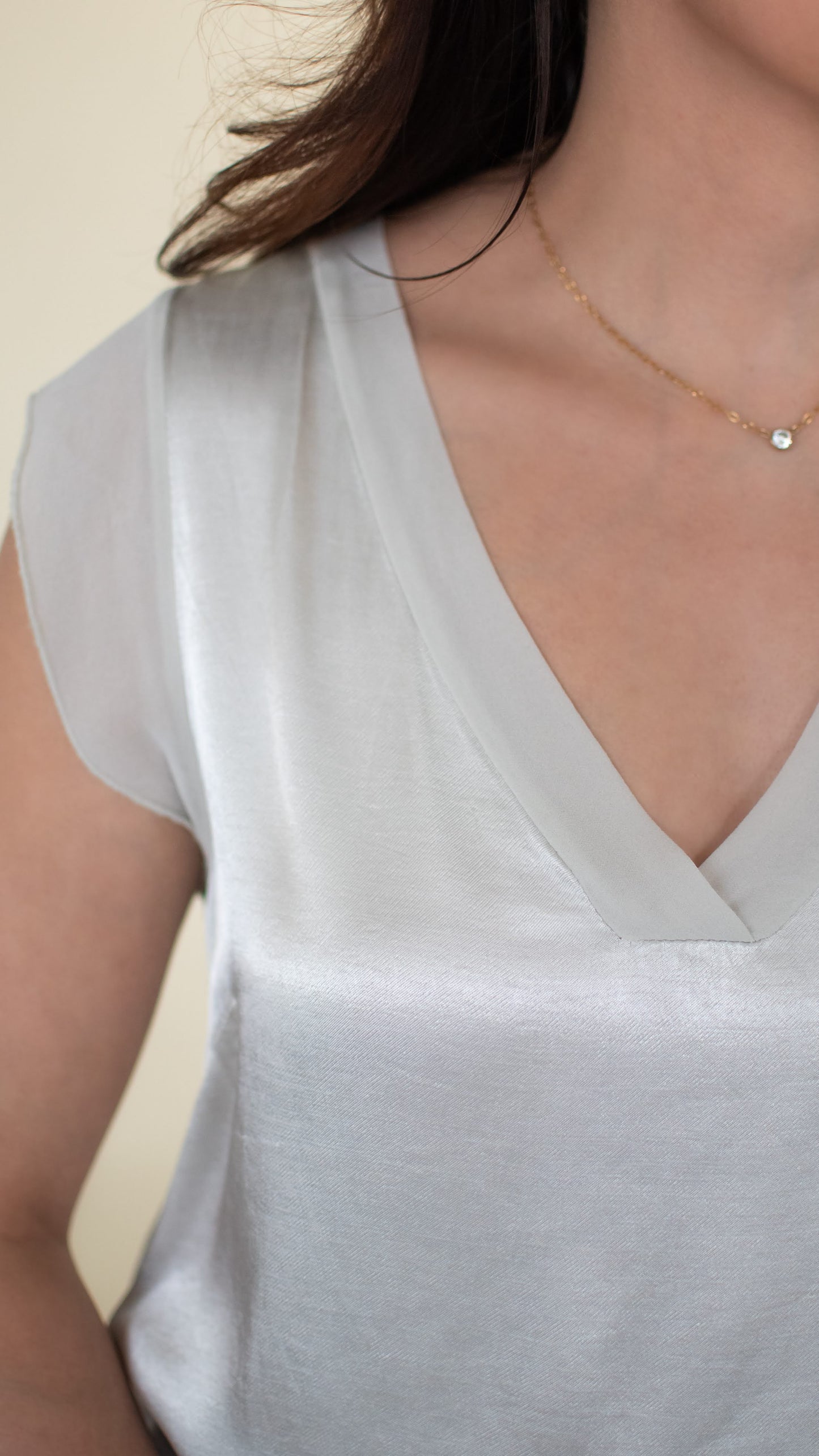 Luxe V-Neck Top - Ivory