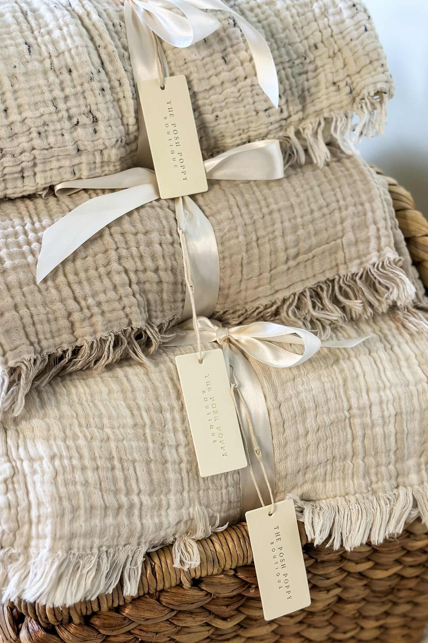 Oat & Cream Turkish Muslin Throw