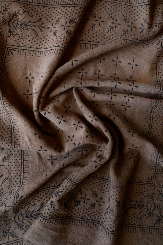 Raw Silk Bandana - Chocolate