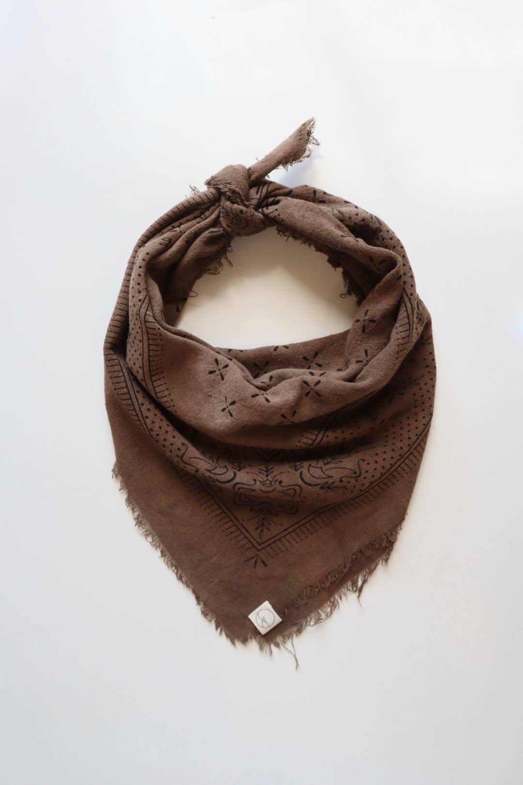 Raw Silk Bandana - Chocolate