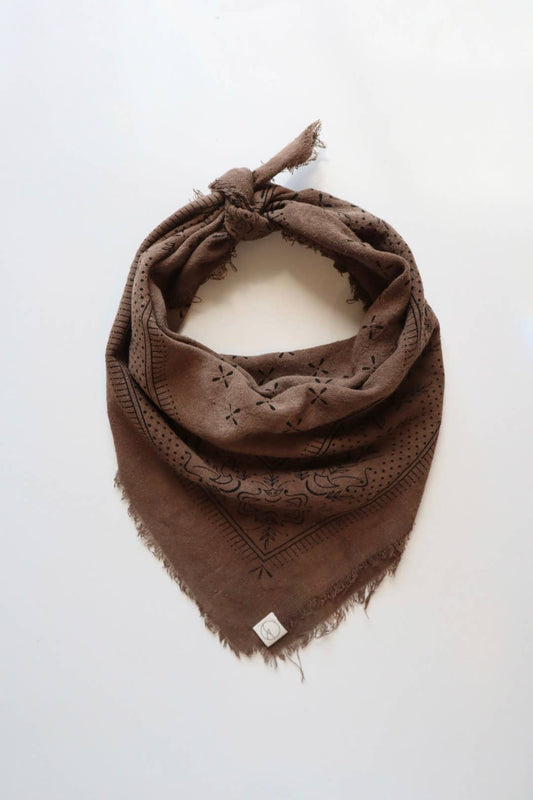 Raw Silk Bandana - Chocolate