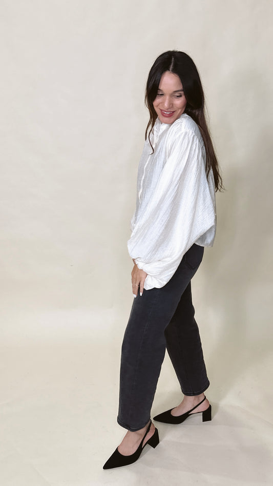 The Ivory Oversized Sleeve Blouse