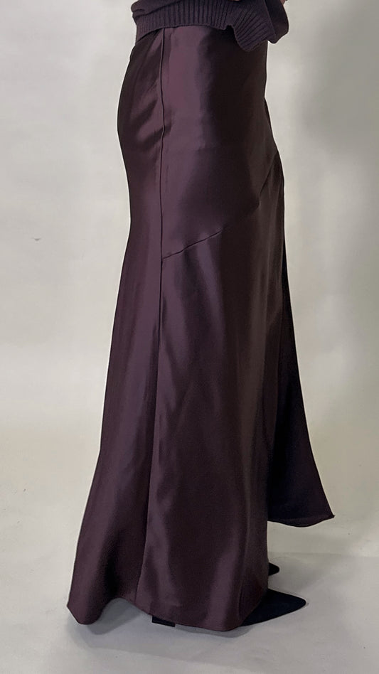 Chocolate Satin Skirt