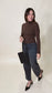 Long Sleeve Turtleneck Top- Chocolate