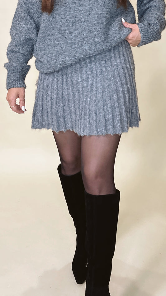Heather Gray Knit Skirt