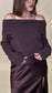 Katie Off-Shoulder Sweater - Chocolate