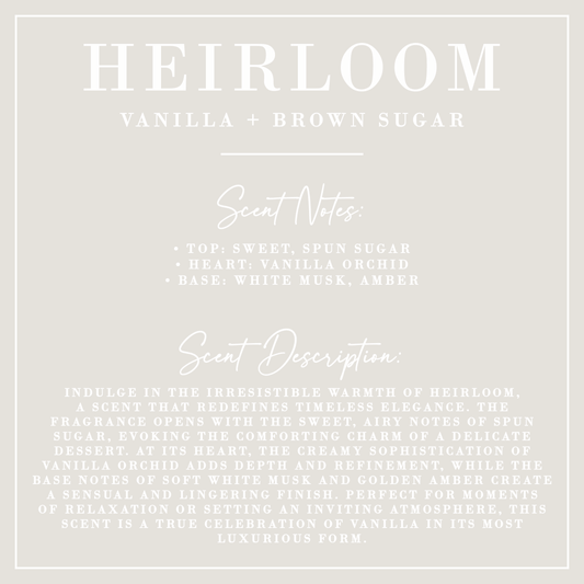 HEIRLOOM | Vanilla + Brown Sugar Candle 12 oz